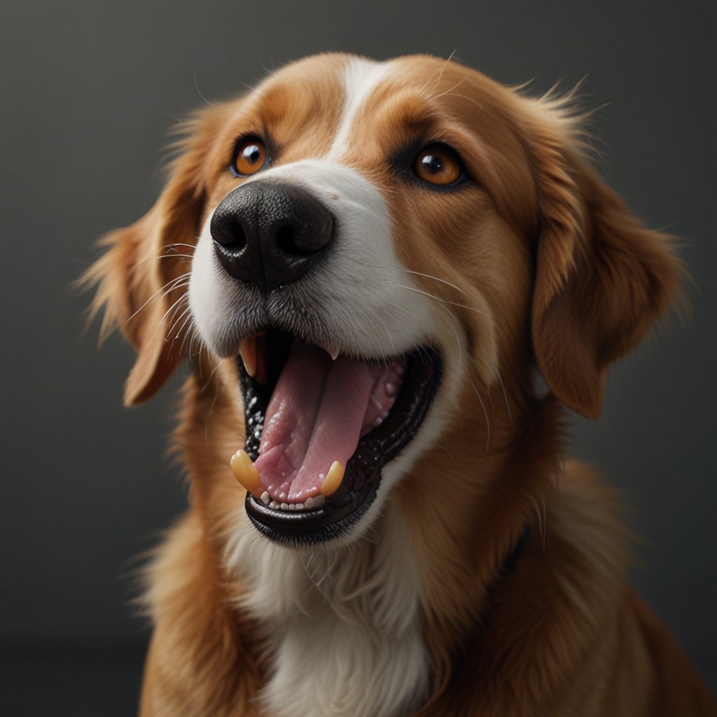 Cachorro com Dentes Brancos