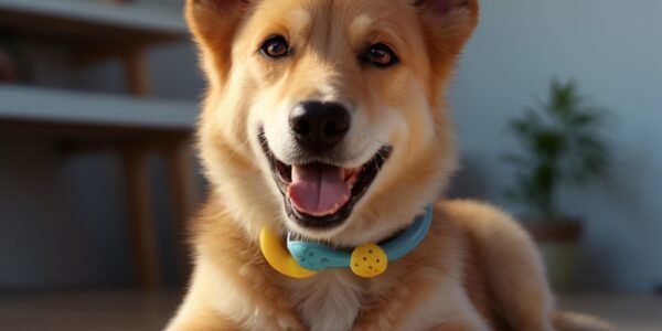 cachorro com seu mordedor