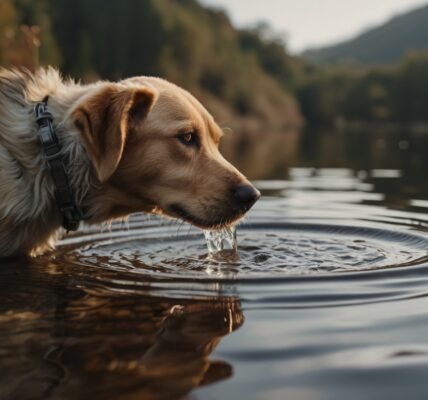 cachorro tomando água